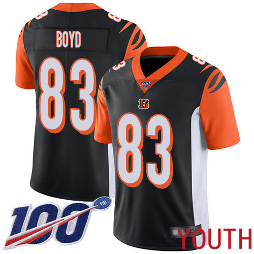 Cincinnati Bengals Limited Black Youth Tyler Boyd Home Jersey NFL Footballl 83 100th Season Vapor Untouchable